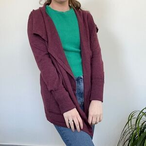 Eddie Bauer Women's Open Front Cardigan Wool Blend Sweater Medium